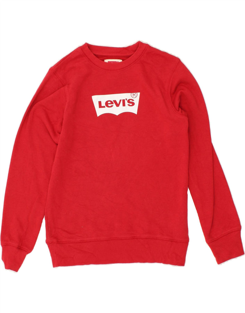 LEVI'S Boys Graphic Sweatshirt Jumper 11-12 Years Red Cotton | Vintage Levi's | Thrift | Second-Hand Levi's | Used Clothing | Messina Hembry 