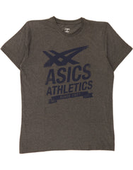 ASICS Mens Graphic T-Shirt Top XL Grey Cotton