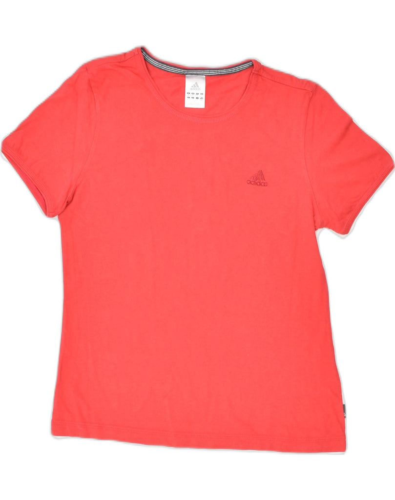 ADIDAS Womens T-Shirt Top UK 14 Medium Red Cotton | Vintage | Thrift | Second-Hand | Used Clothing | Messina Hembry 