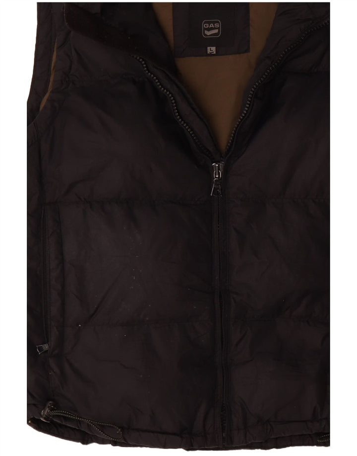 Gas Mens Padded Gilet UK 40 Large Black Polyester
