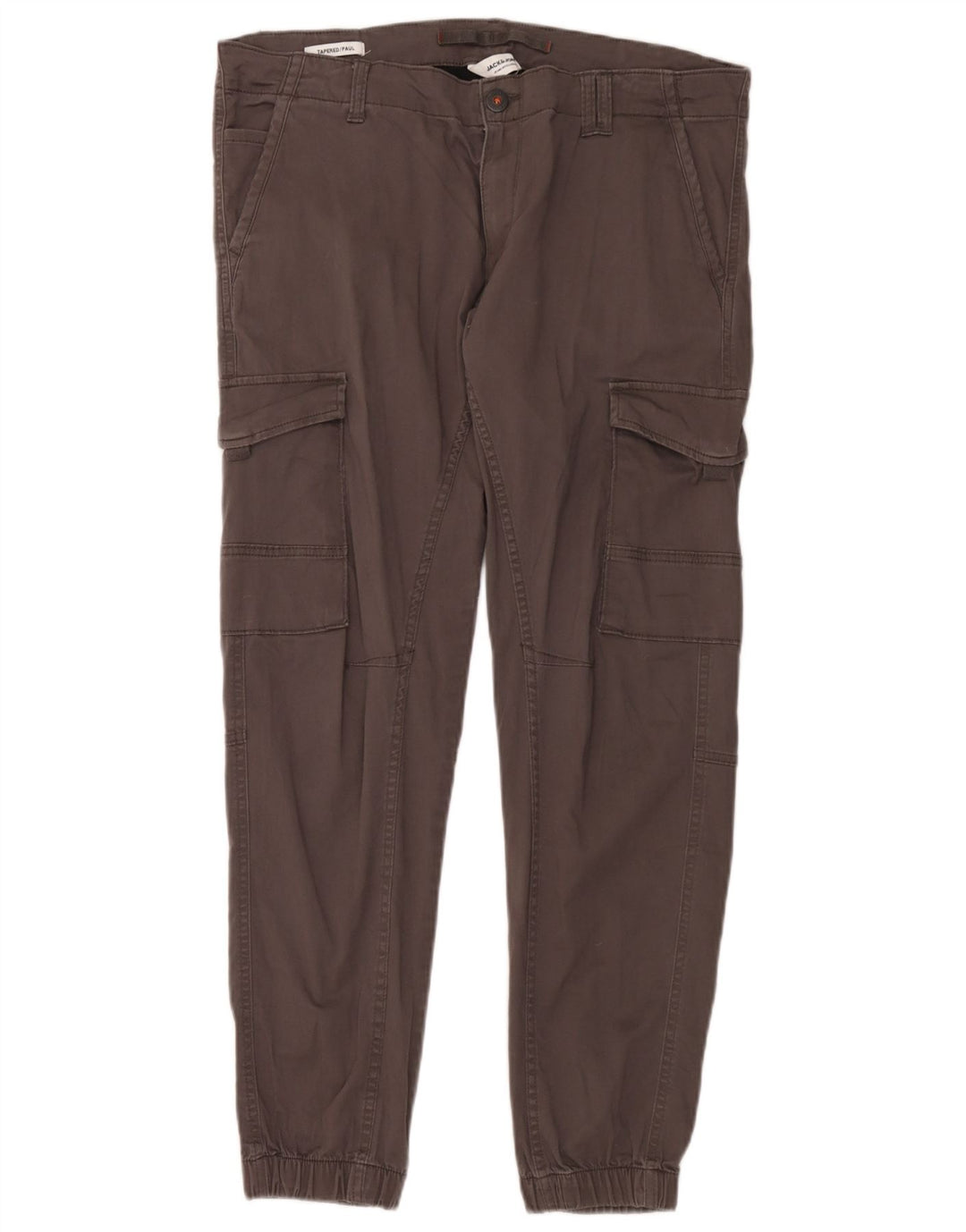 Jack & Jones Mens Joggers Cargo Trousers W36 L32 Grey Cotton