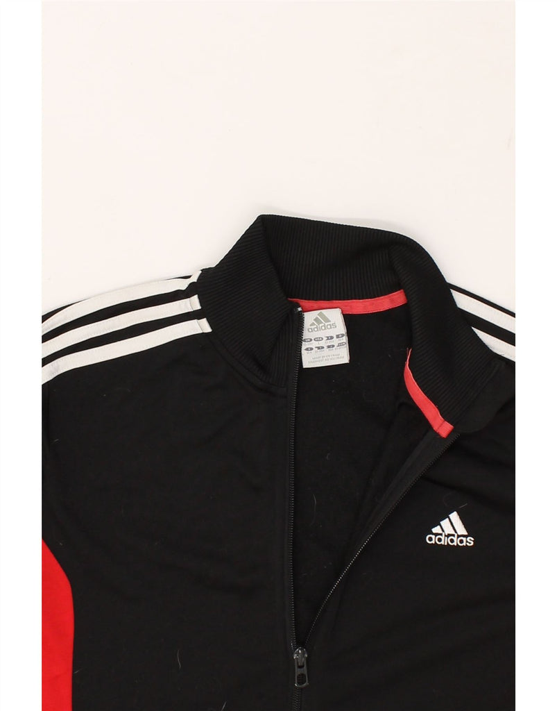 ADIDAS Boys Tracksuit Top Jacket 13-14 Years Black Colourblock Polyester | Vintage Adidas | Thrift | Second-Hand Adidas | Used Clothing | Messina Hembry 
