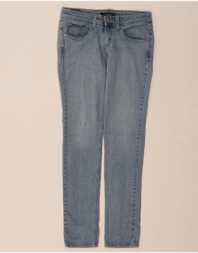 LEVI'S Womens 524 Super Low Skinny Jeans US 3 Small W28 L31 Blue Cotton Vintage Levi's and Second-Hand Levi's from Messina Hembry 