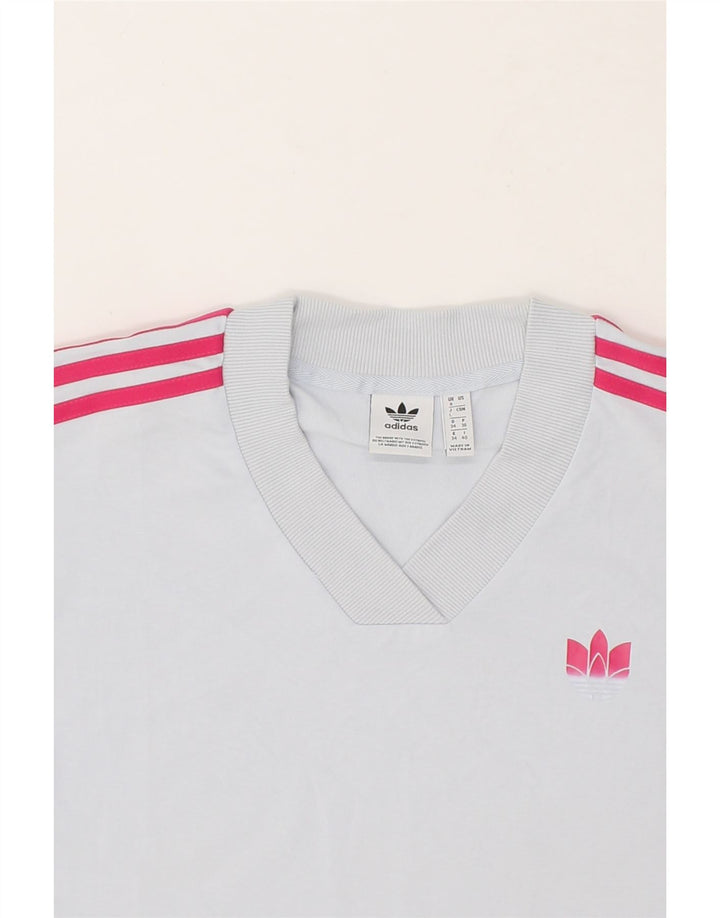 ADIDAS Womens T-Shirt Top UK 8 Small Blue Cotton Vintage Adidas and Second-Hand Adidas from Messina Hembry 