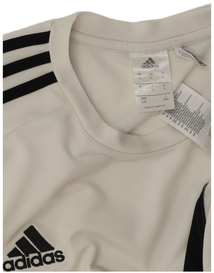 Adidas Mens Climalite T-Shirt Top Large White Colourblock Polyester