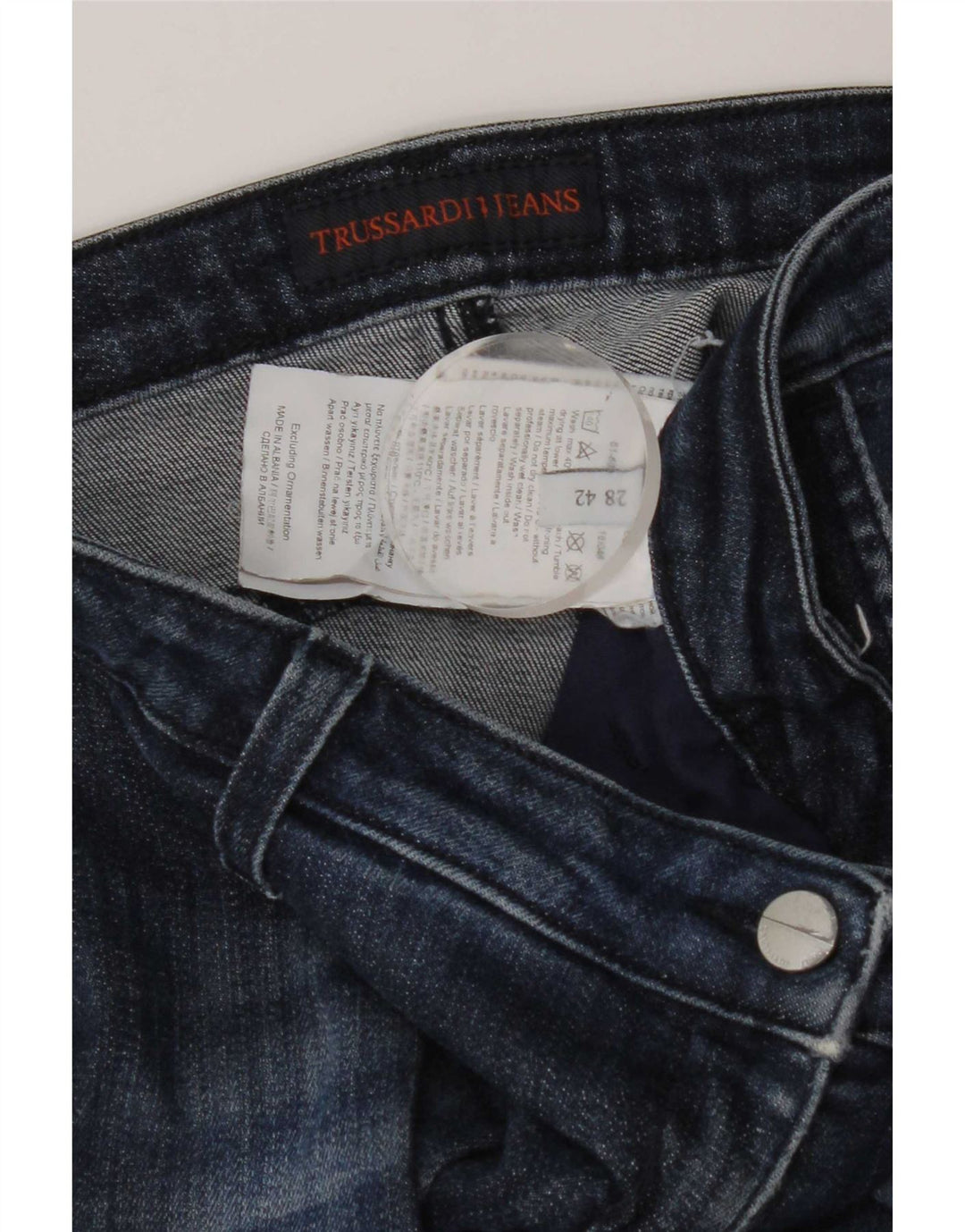 Trussardi Womens Slim Jeans W28 L28 Blue Cotton