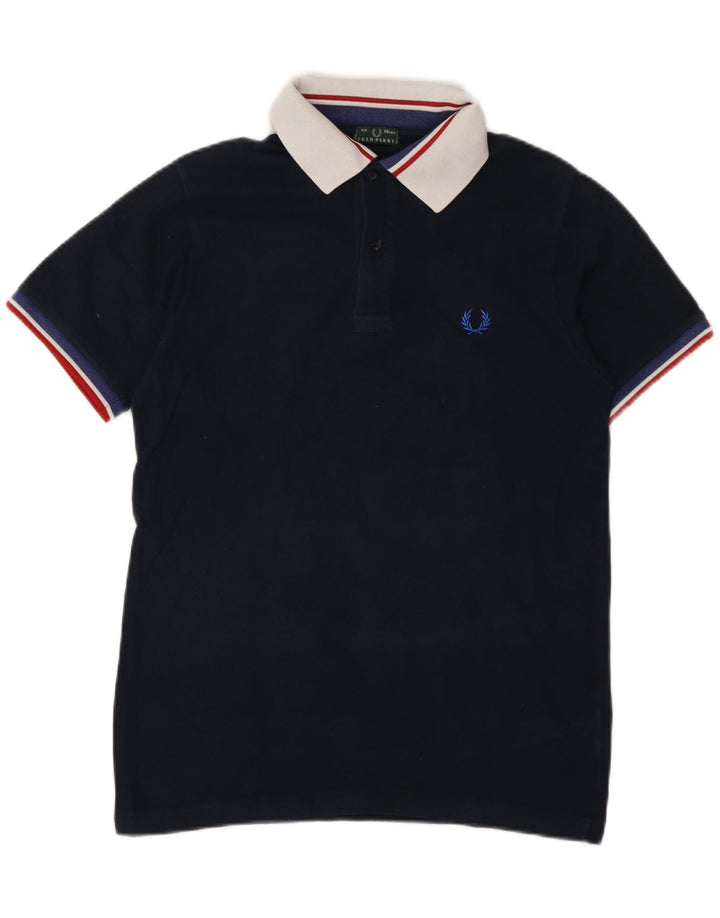 Fred Perry Boys Polo Shirt 15-16 Years Navy Blue Cotton