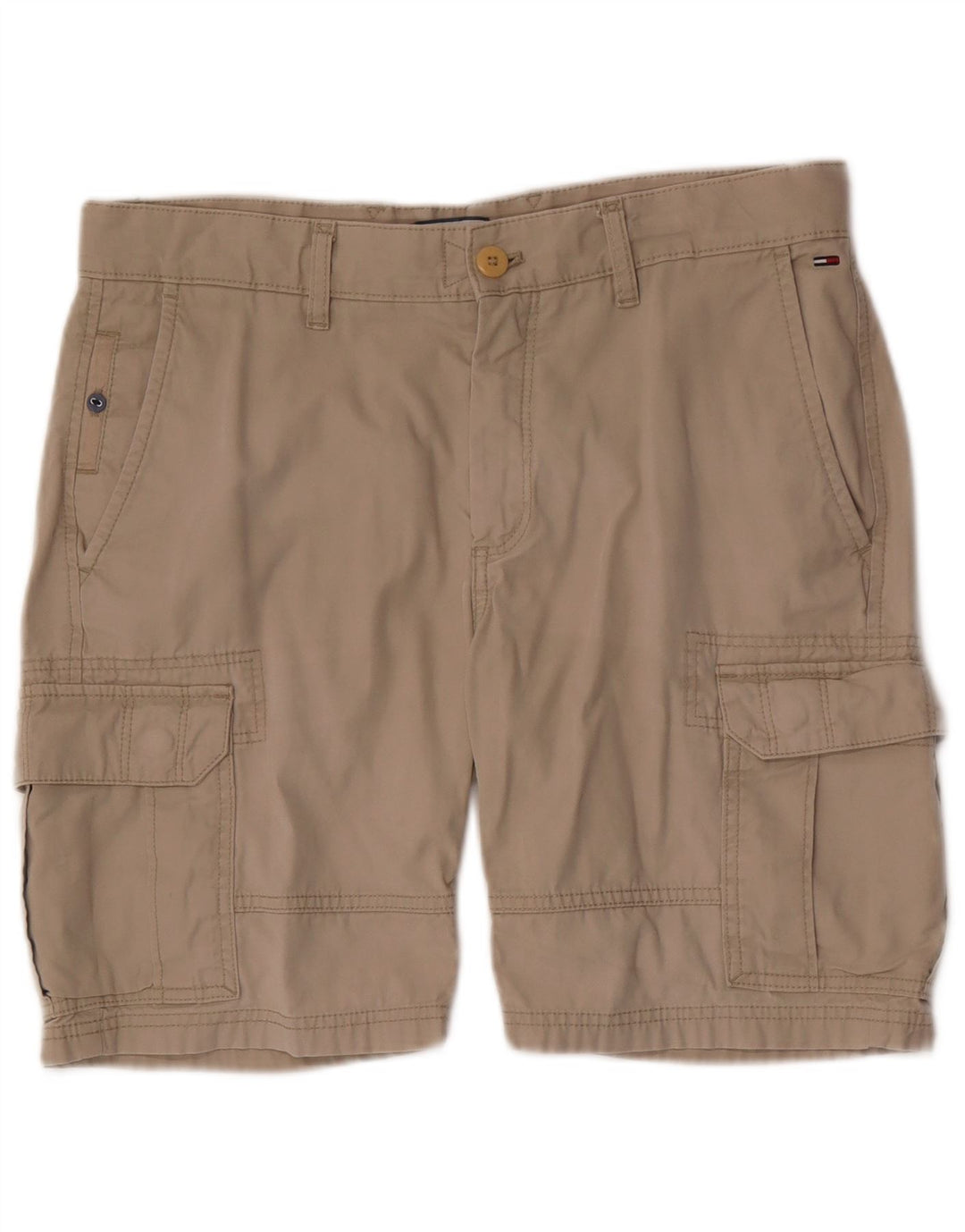 Tommy Hilfiger Mens Cargo Shorts W32 Medium Beige Cotton