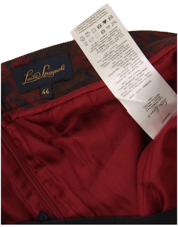 LUISA SPAGNOLI Womens A-Line Skirt IT 44 Medium W28  Red Floral Polyester