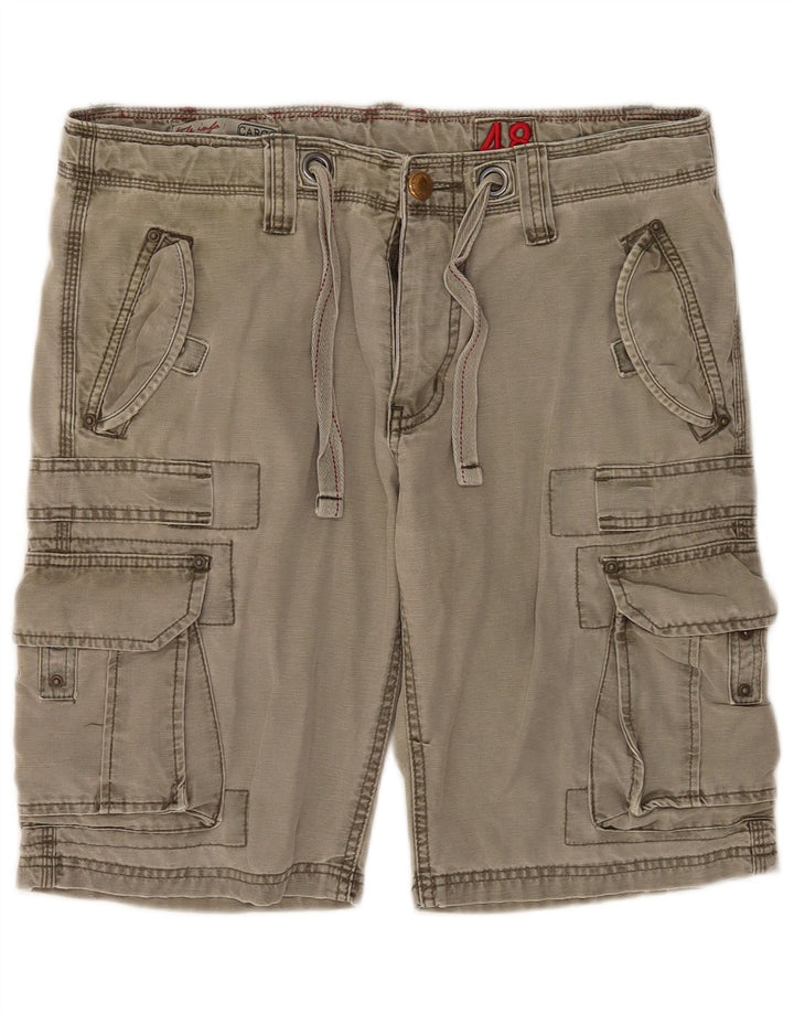 Vintage Mens Cargo Shorts IT 48 Medium W32  Khaki Cotton