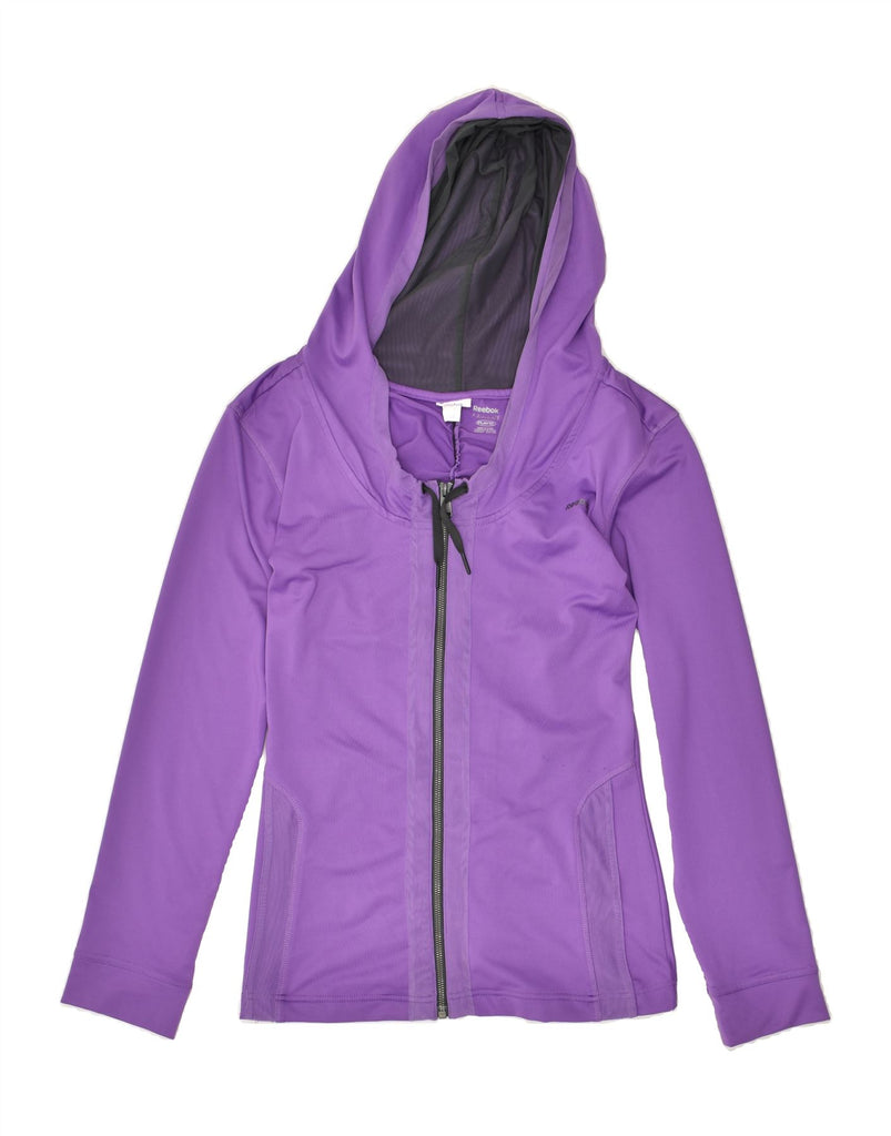 REEBOK Womens Zip Hoodie Sweater UK 12/14 Medium Purple | Vintage Reebok | Thrift | Second-Hand Reebok | Used Clothing | Messina Hembry 