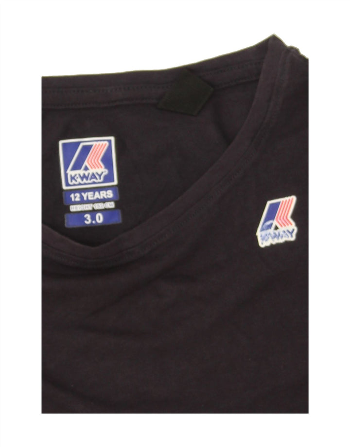 K-WAY Boys T-Shirt Top 11-12 Years Navy Blue Cotton Vintage K-Way and Second-Hand K-Way from Messina Hembry 