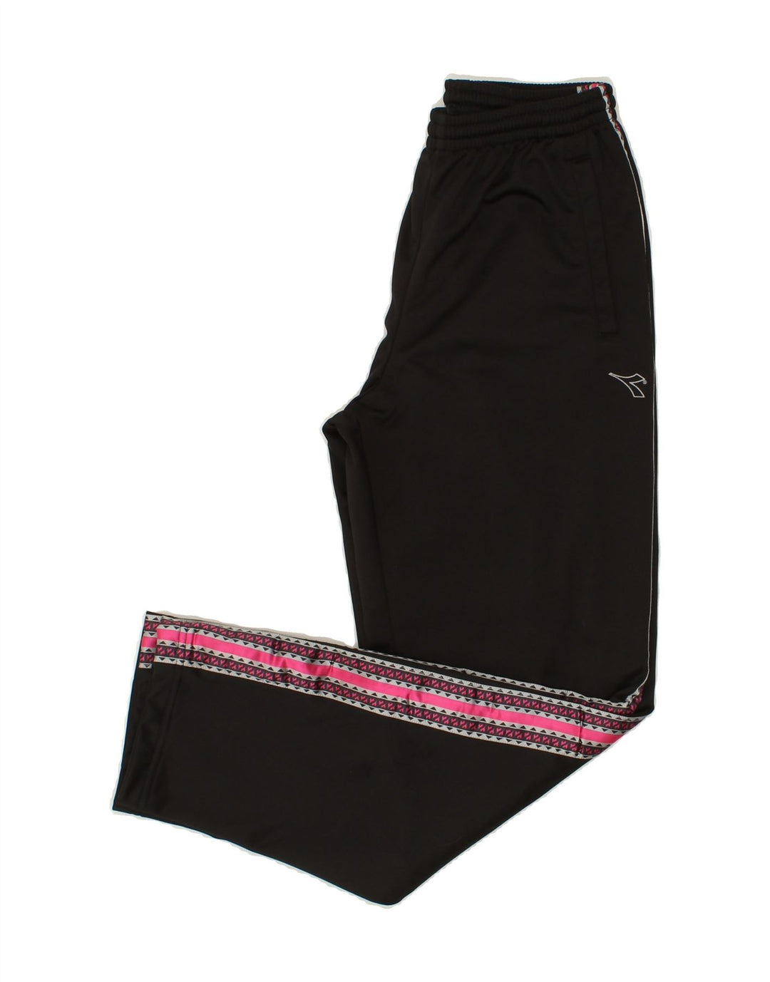 DIADORA Womens Tracksuit Trousers UK 12 Medium Black Polyester Vintage Diadora and Second-Hand Diadora from Messina Hembry 