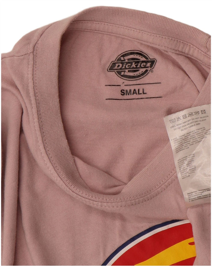 Dickies Mens Graphic T-Shirt Top Small Pink Cotton
