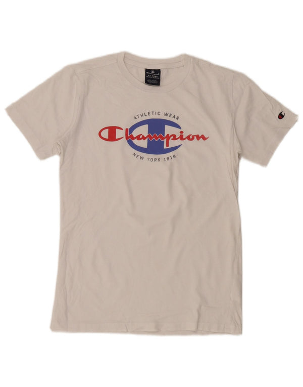 Champion Boys Graphic T-Shirt Top 13-14 Years XL White Cotton