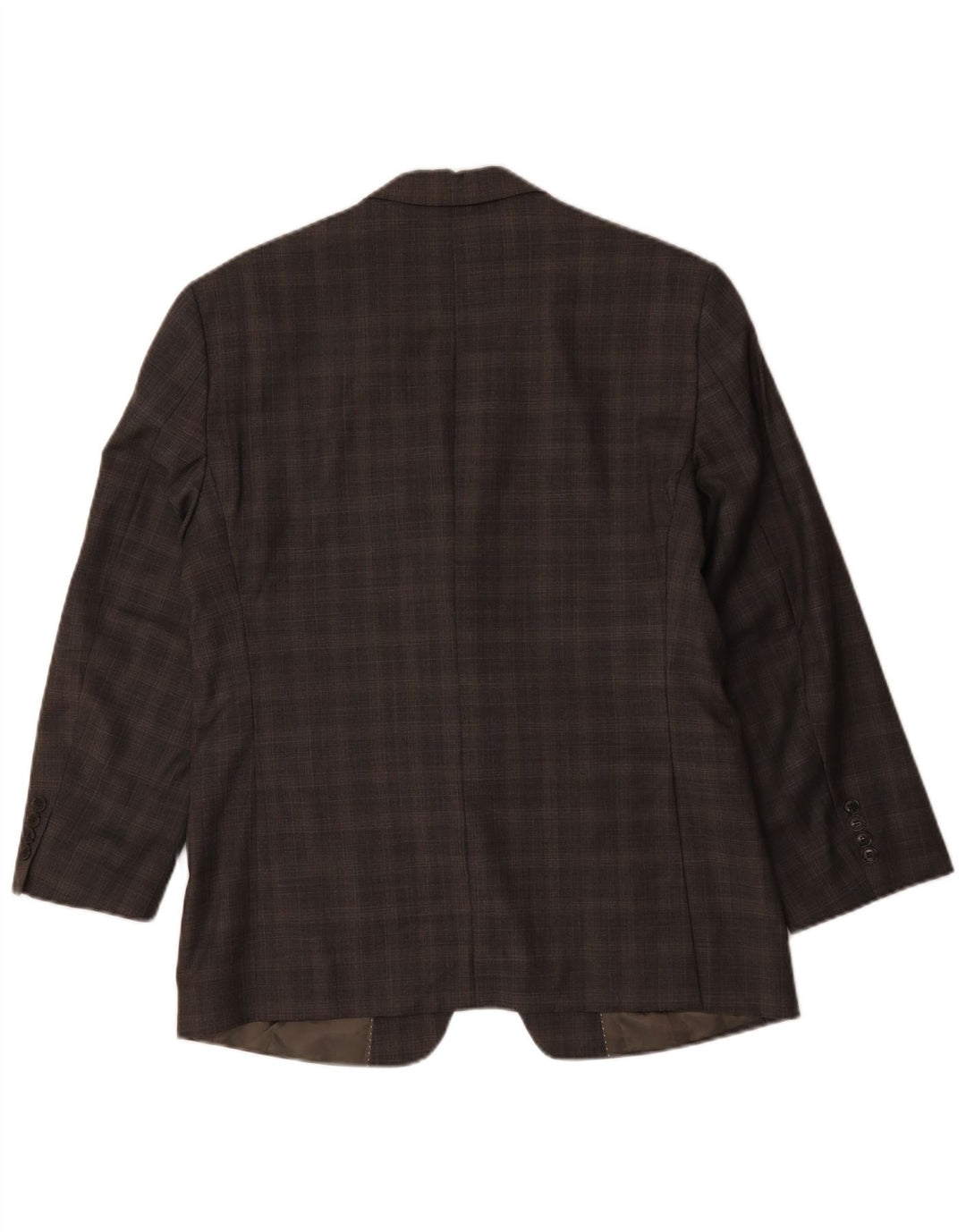 Tommy Hilfiger Mens 2 Button Blazer Jacket US 41 Large Brown Plaid Wool