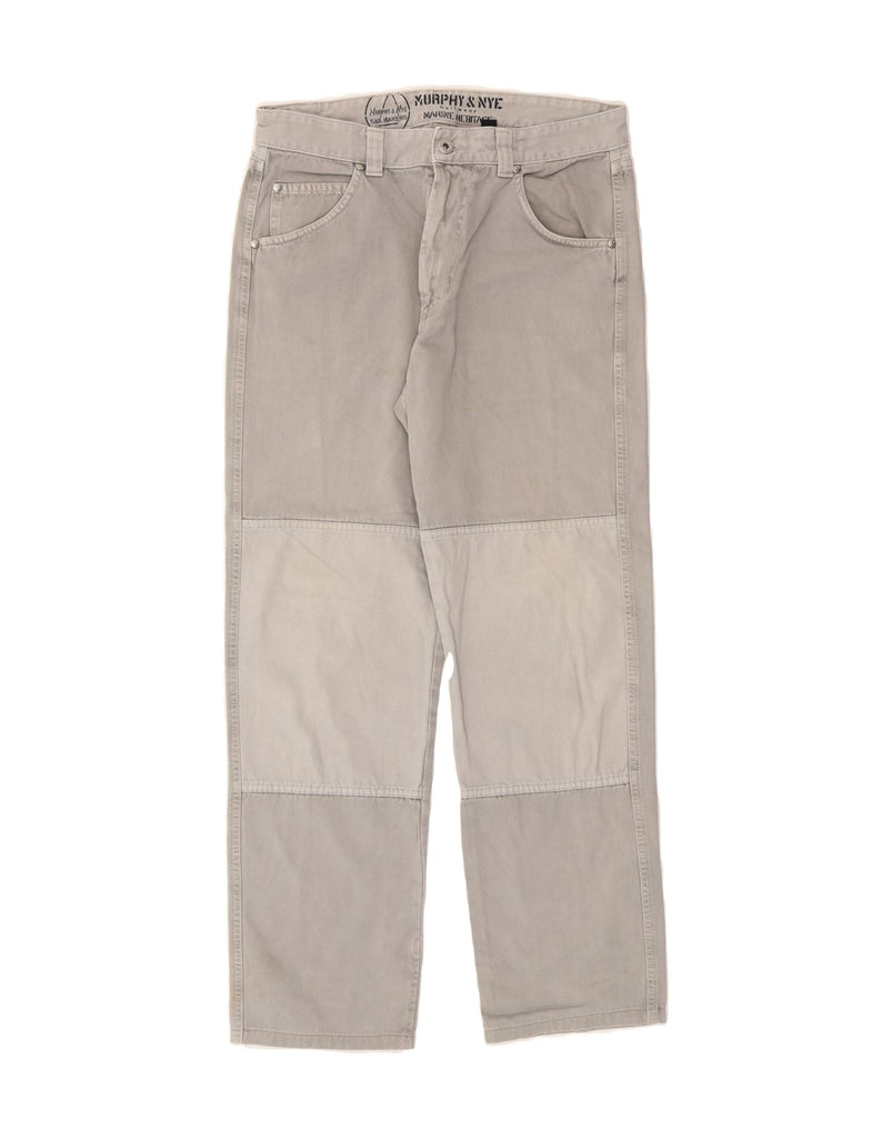 MURPHY & NYE Mens Straight Jeans W33 L30 Grey Colourblock Cotton Vintage Murphy & Nye and Second-Hand Murphy & Nye from Messina Hembry 