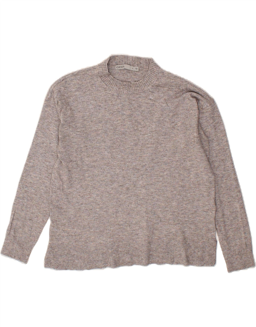 OASIS Womens Crew Neck Jumper Sweater UK 10 Small Grey Viscose Vintage Oasis and Second-Hand Oasis from Messina Hembry 