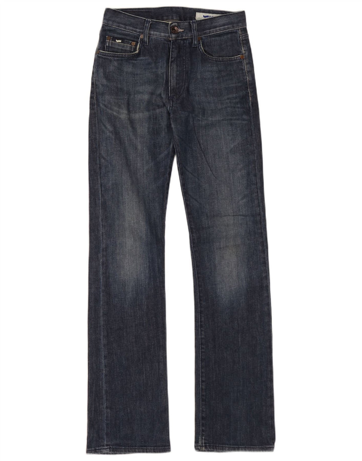 Gas Mens Bootcut Jeans W28 L34 Navy Blue Cotton