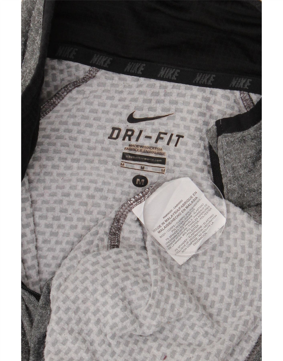 NIKE Mens Dri Fit Zip Neck Pullover Tracksuit Top Medium Grey Colourblock