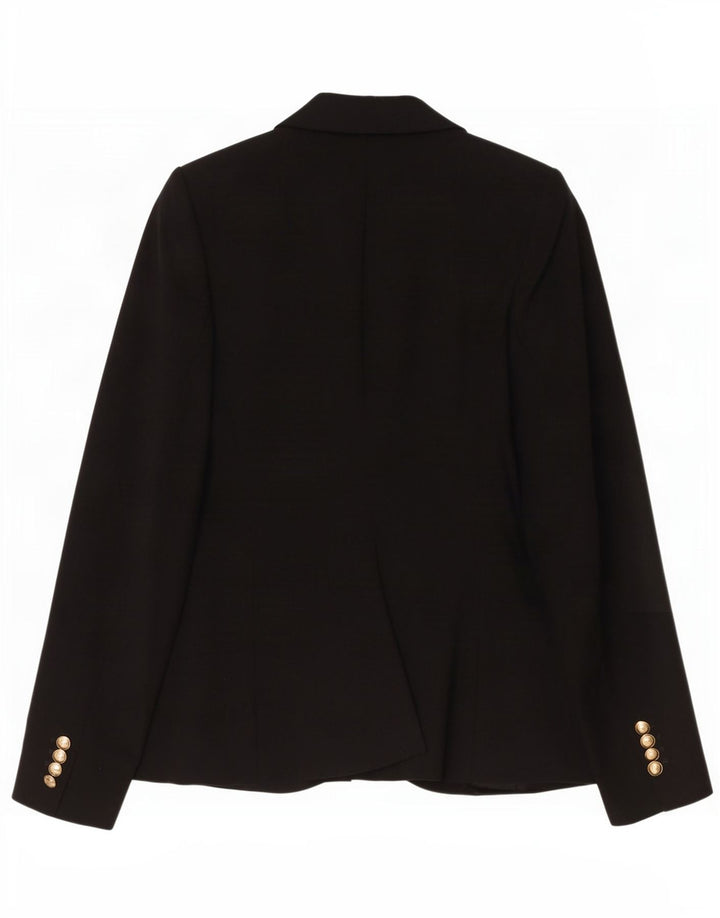 Zara Womens 1 Button Blazer Jacket UK 10 Small Black Polyester