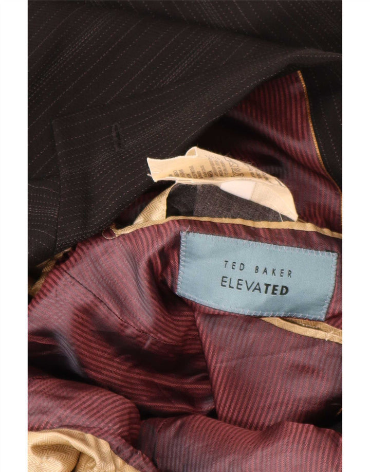 Ted Baker Mens 2 Button Blazer Jacket UK 38 Medium Black Striped New Wool