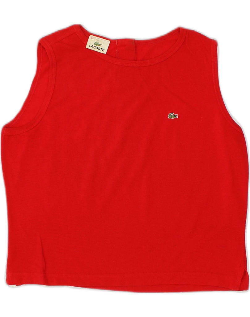 LACOSTE Womens Vest Top Size 42 Large Red Cotton | Vintage Lacoste | Thrift | Second-Hand Lacoste | Used Clothing | Messina Hembry 
