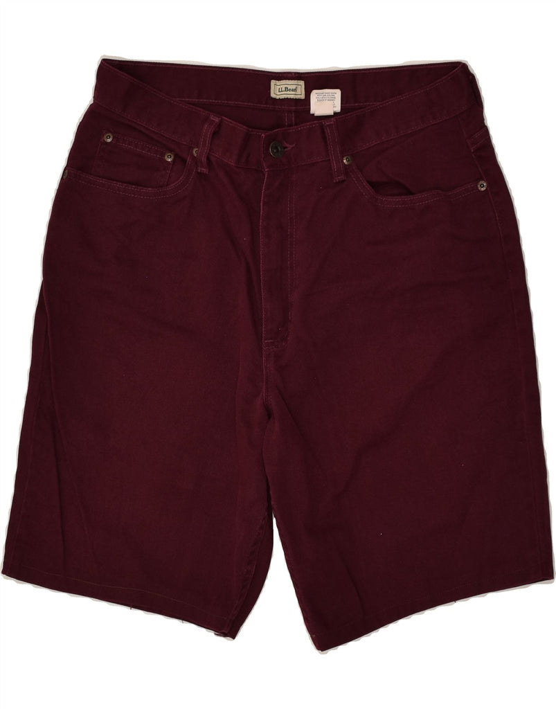 L.L.BEAN Womens Denim Shorts US 14 XL W32 Burgundy Cotton | Vintage L.L.Bean | Thrift | Second-Hand L.L.Bean | Used Clothing | Messina Hembry 