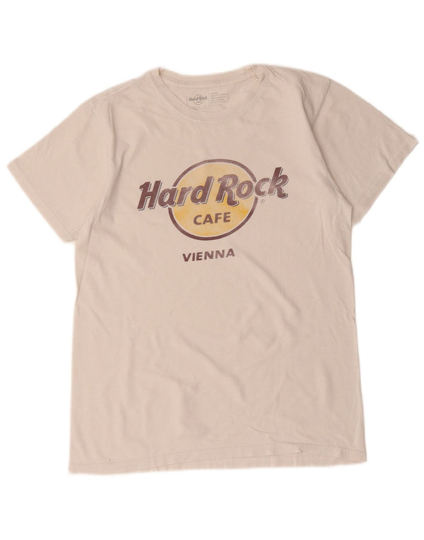 Hard Rock Cafe Mens Vienna Graphic T-Shirt Top Medium White Cotton