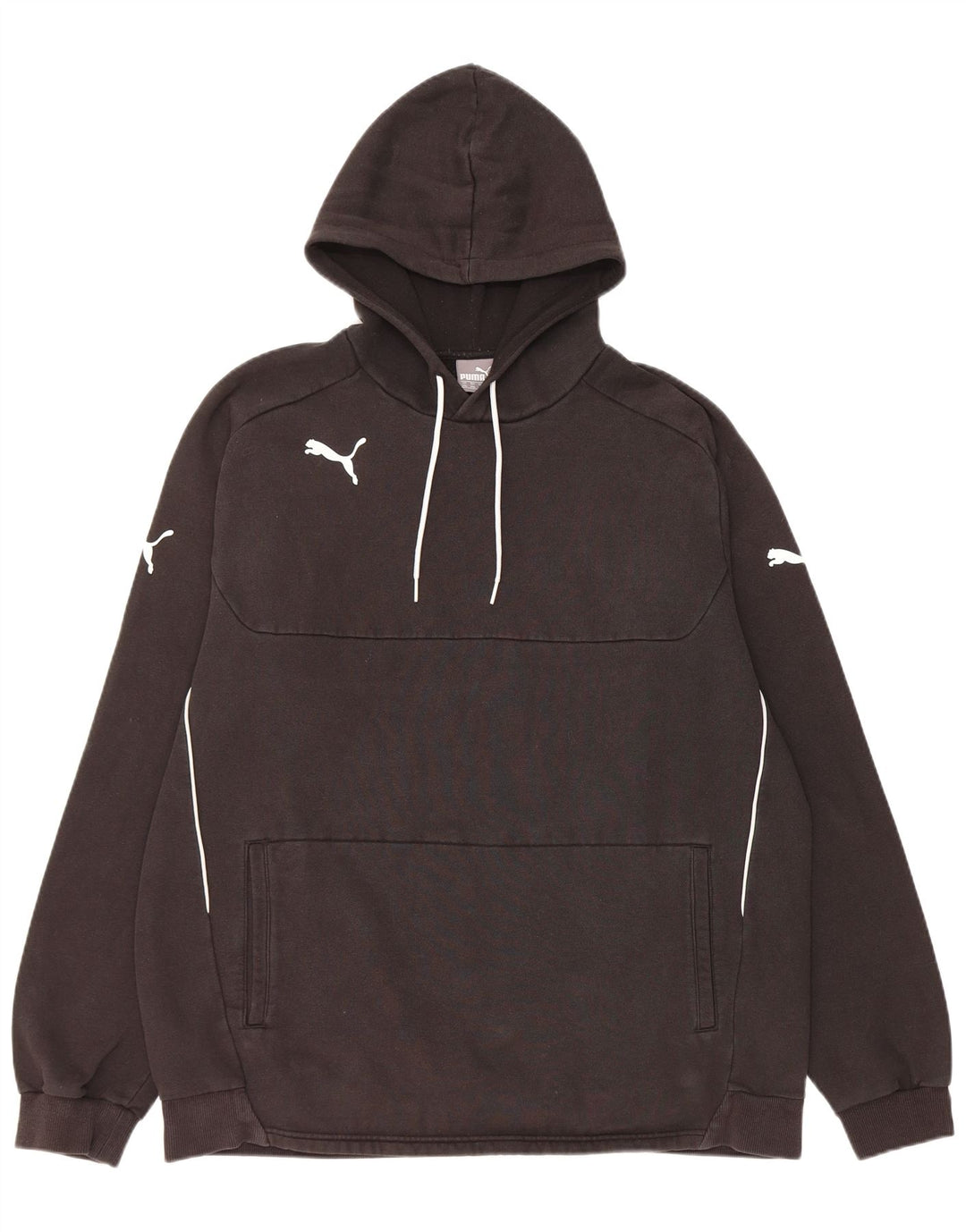 Puma Mens Hoodie Jumper 2XL Black Cotton