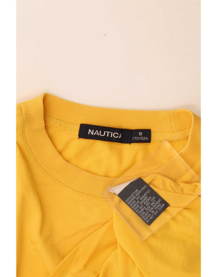 Nautica Mens Graphic Top Long Sleeve Small Yellow Cotton