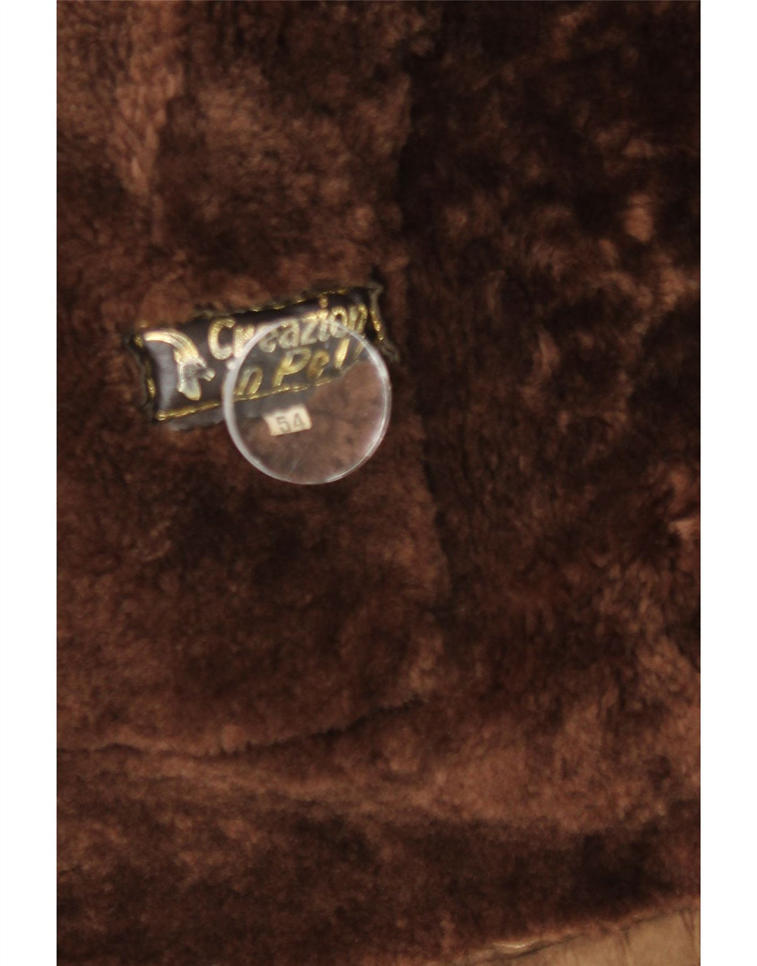 Vintage Mens Double Breasted Shearling Jacket IT 54 2XL Brown Leather