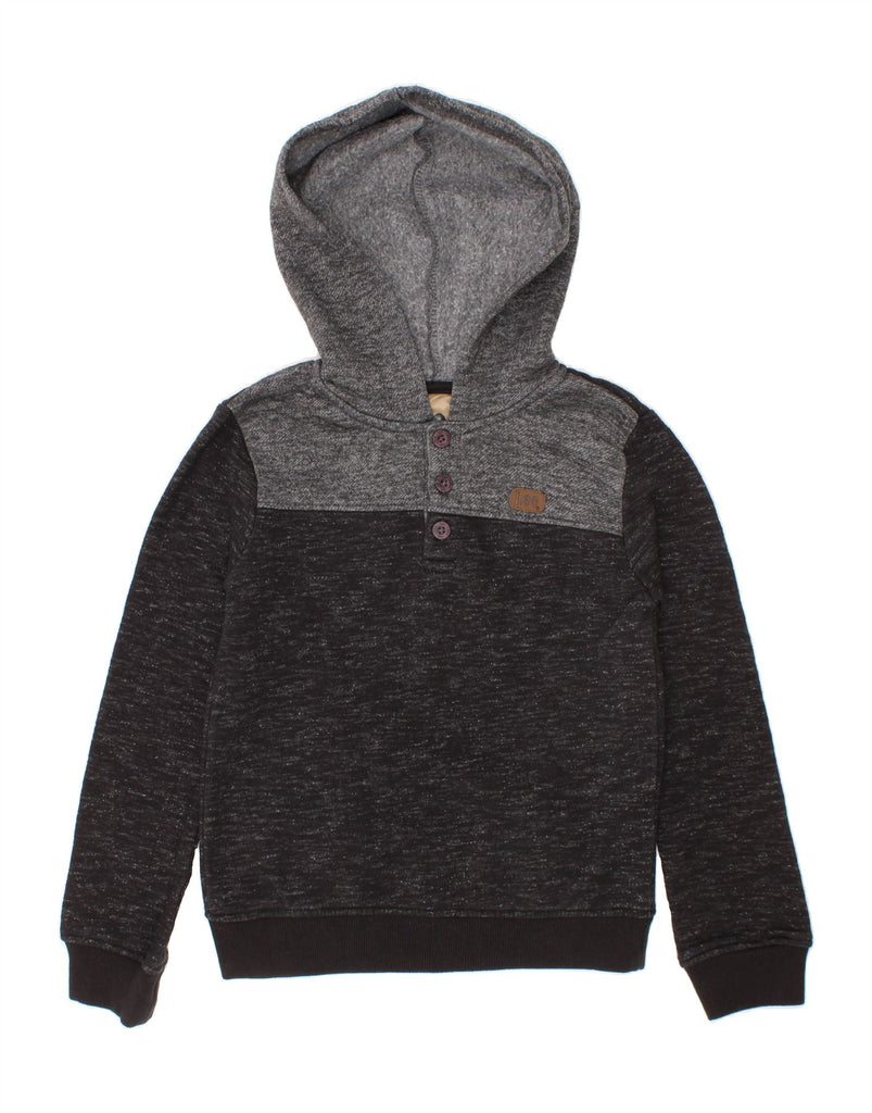 LEE Boys Button Neck Hoodie Jumper 5-6 Years Grey Colourblock Cotton Vintage Lee and Second-Hand Lee from Messina Hembry 