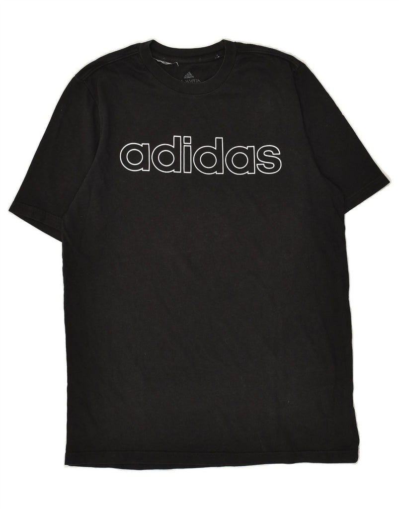 ADIDAS Boys Graphic T-Shirt Top 15-16 Years Black | Vintage Adidas | Thrift | Second-Hand Adidas | Used Clothing | Messina Hembry 