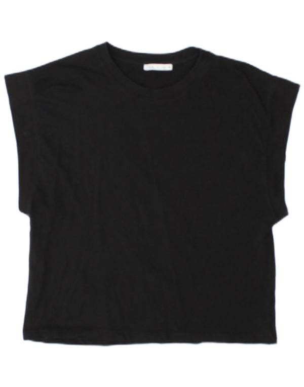 Zara Womens T-Shirt Top UK 14 Medium Black