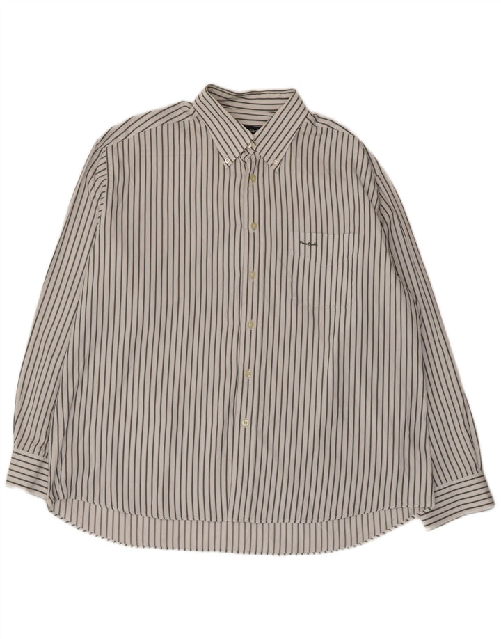 Pierre Cardin Mens Shirt XL White Striped