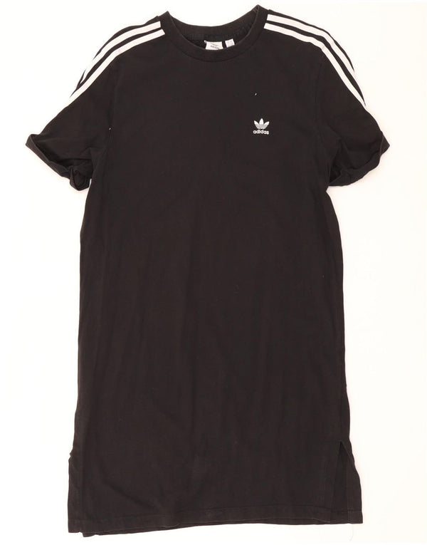 Adidas Womens T-Shirt Dress UK 14 Medium Black Cotton