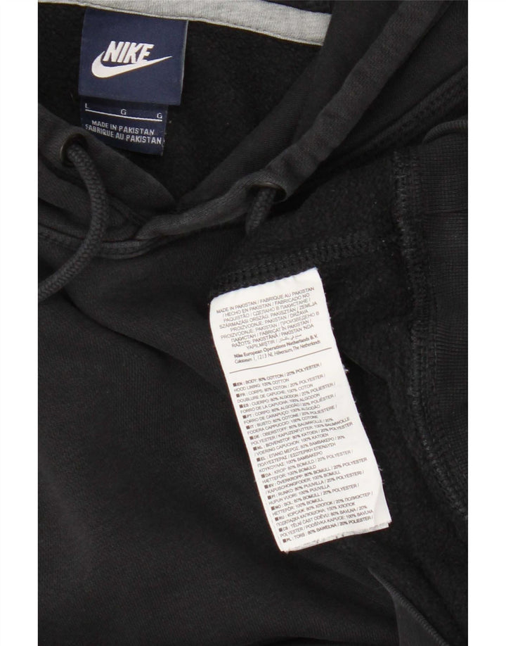Nike Mens Hoodie Jumper Large Black Cotton