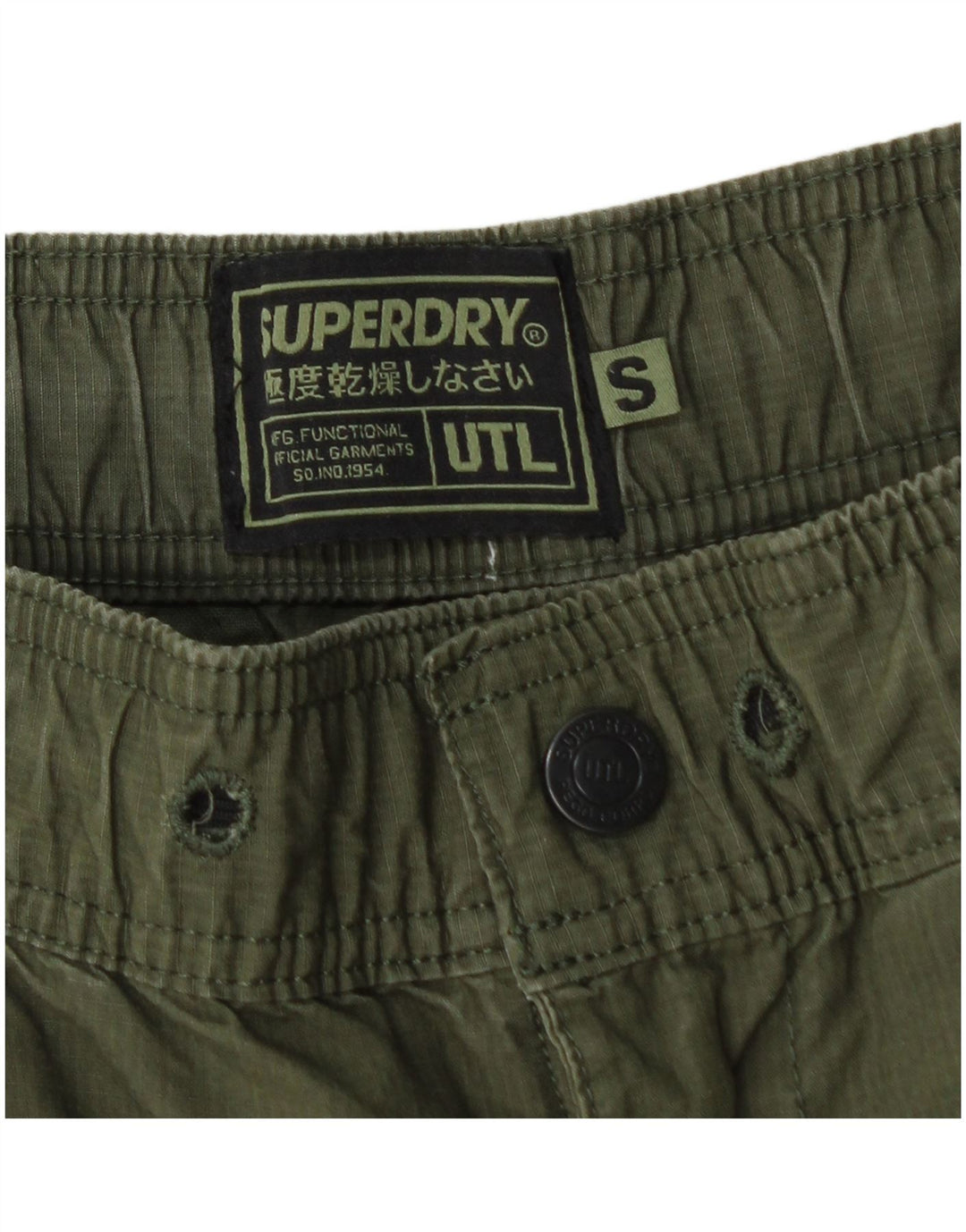 Superdry Mens Cargo Shorts Small W30  Green Cotton