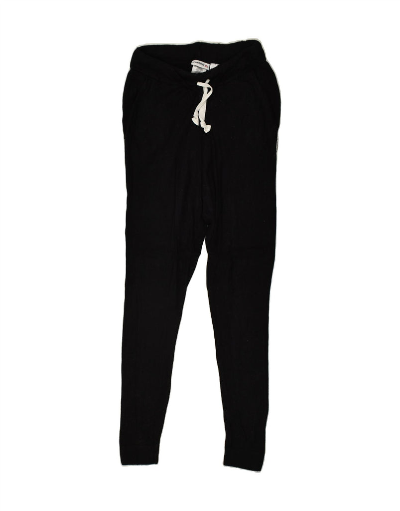 REEBOK Womens Tracksuit Trousers Joggers UK 6 XS Black Cotton | Vintage Reebok | Thrift | Second-Hand Reebok | Used Clothing | Messina Hembry 