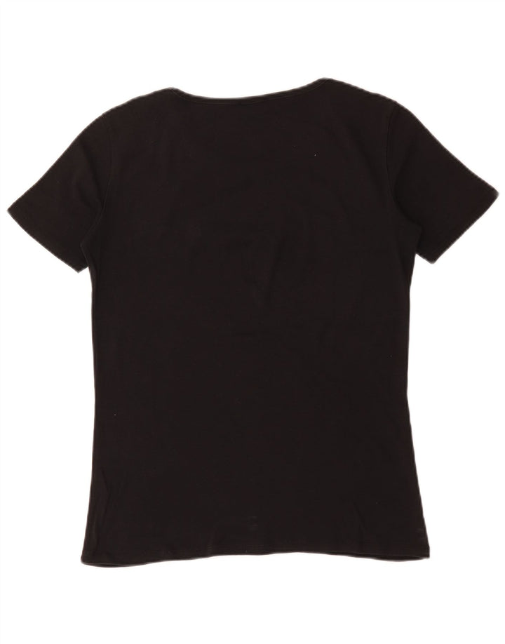 Max & Co. Womens Graphic T-Shirt Top UK 14 Large Black
