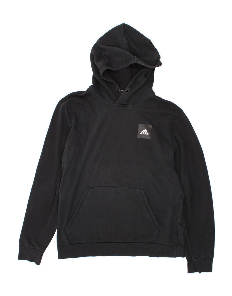 ADIDAS Mens Graphic Hoodie Jumper Large Black Vintage Adidas and Second-Hand Adidas from Messina Hembry 