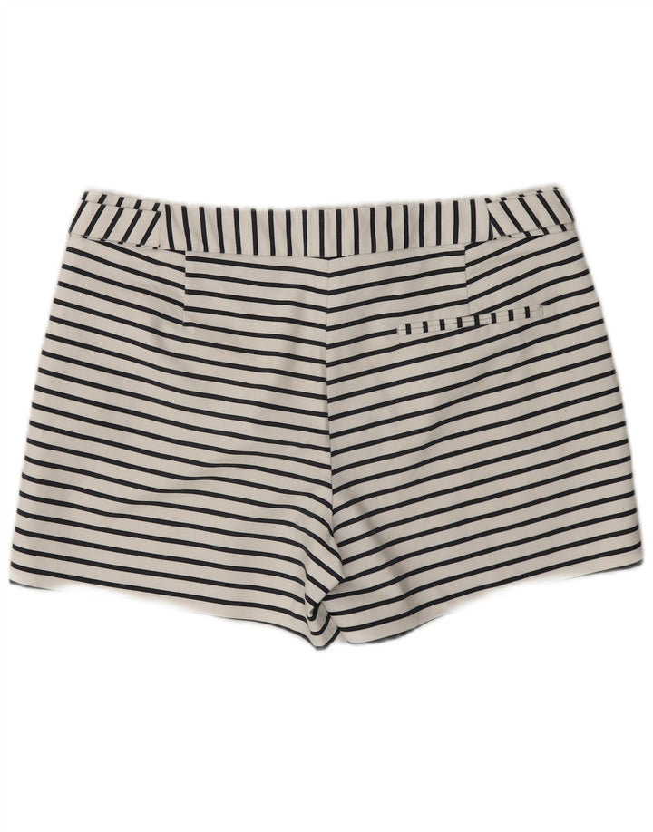 Zara Womens Casual Shorts Medium W28 White Striped Cotton