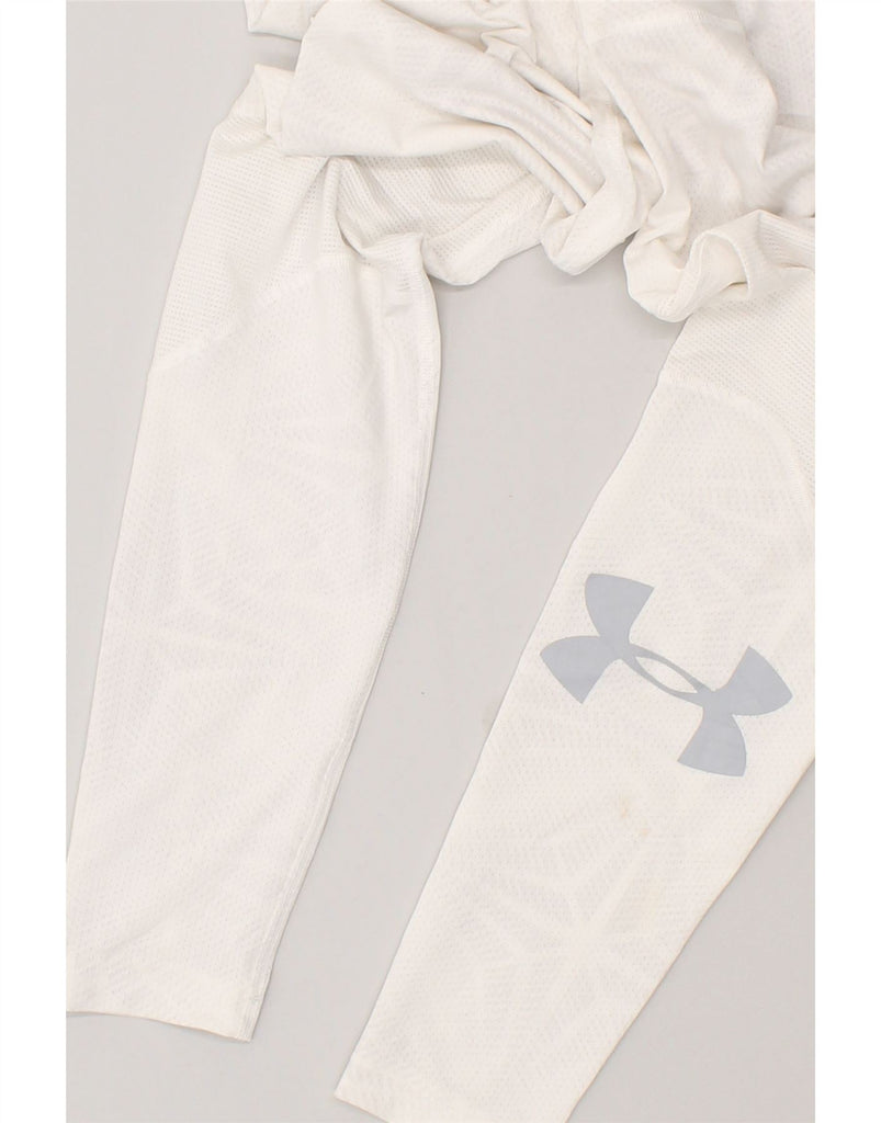 UNDER ARMOUR Womens Graphic Leggings UK 14 Medium White Polyester | Vintage Under Armour | Thrift | Second-Hand Under Armour | Used Clothing | Messina Hembry 