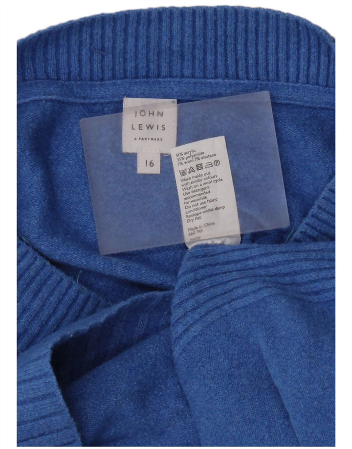 John Lewis Womens Oversized Boat Neck Jumper Sweater UK 16 Large Blue