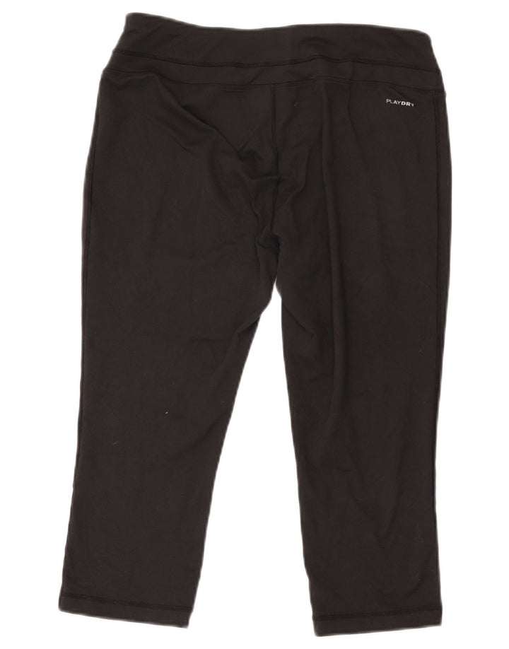 REEBOK Womens Capri Leggings UK 14 Large  Black Polyester
