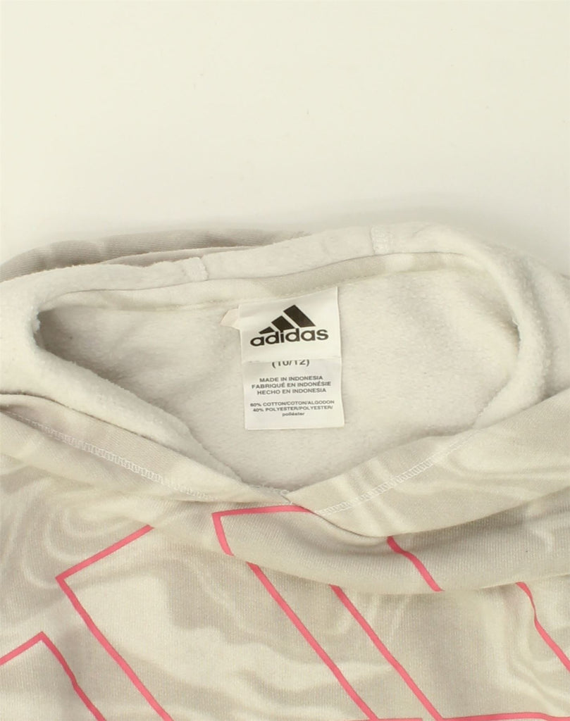 ADIDAS Girls Graphic Hoodie Jumper 10-11 Years medium  Grey Tie Dye Cotton | Vintage Adidas | Thrift | Second-Hand Adidas | Used Clothing | Messina Hembry 