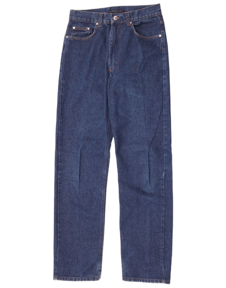 Valentino Mens Straight Jeans W32 L32 Blue Cotton
