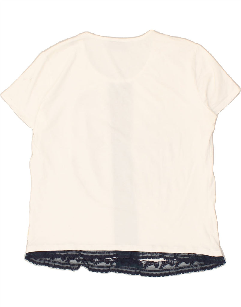 TRUSSARDI Womens Graphic T-Shirt Top UK 18 XL White | Vintage Trussardi | Thrift | Second-Hand Trussardi | Used Clothing | Messina Hembry 