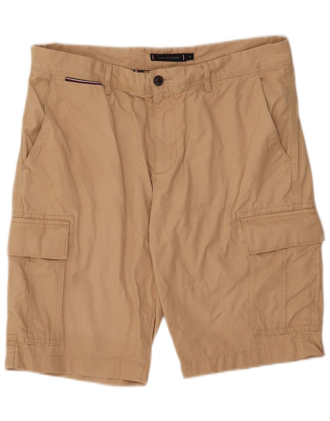 Tommy Hilfiger Mens Cargo Shorts W36 Large Beige Cotton